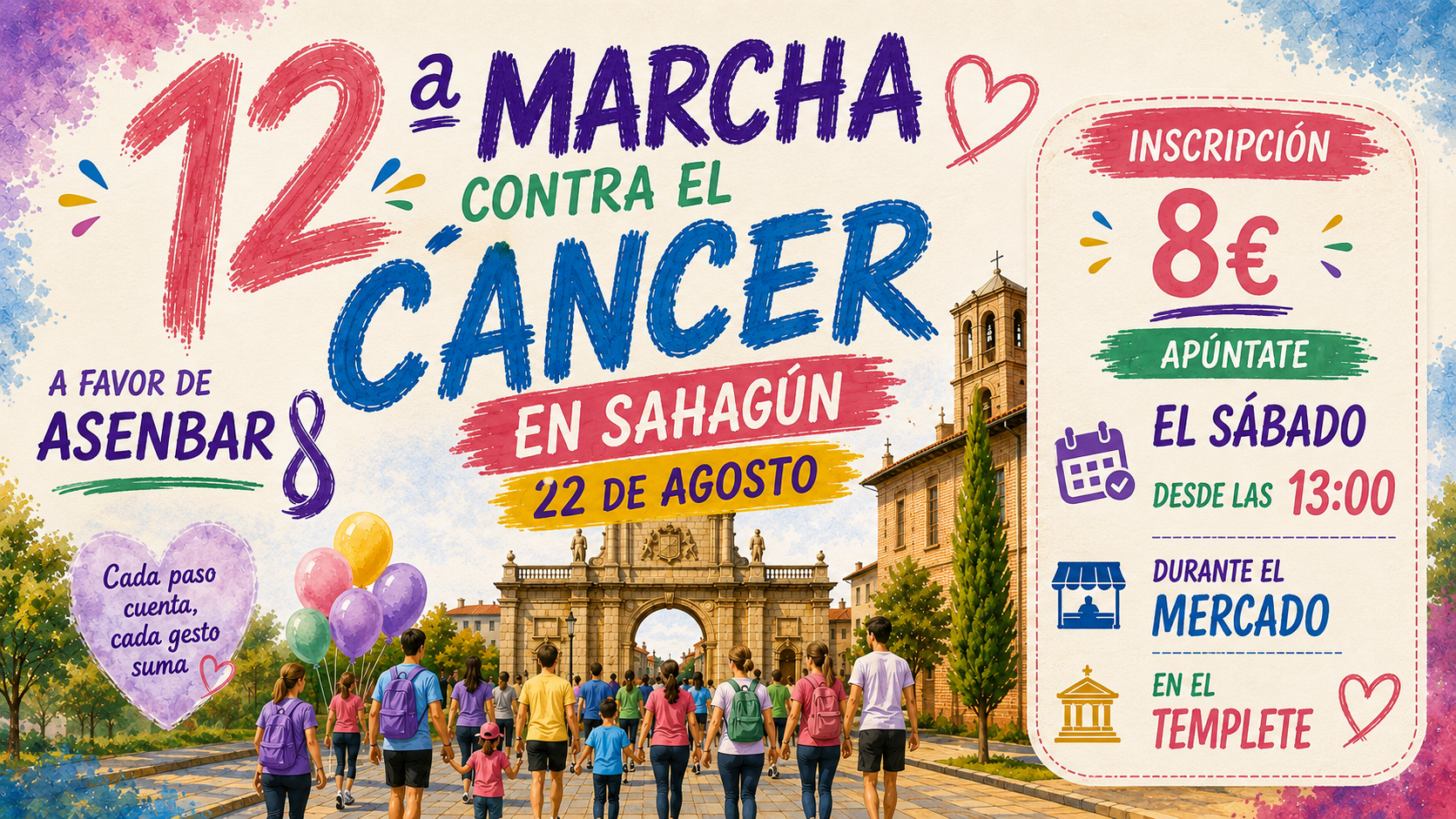 12.Âª Marcha contra el CÃ¡ncer en SahagÃºn a favor de ASENBAR, 22 de agosto